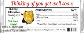 Get Well Wishes  Candy Wrapper Back