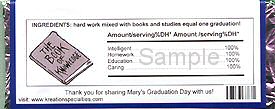 Congratulations Chocolate Candy Bar Wrapper Back