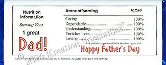 Happy Father Candy Bar Favor Back
