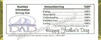 Father's Day Candy Bar Wrapper Back