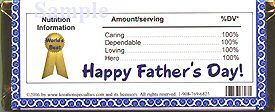 World's  Best Dad Candy Bar Wrapper Back