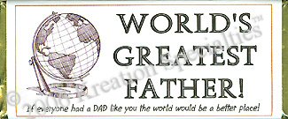 World's Greatest Father Candy Bar Wrapper