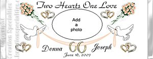  Wedding Two Hearts Photo Candy Bar Favor