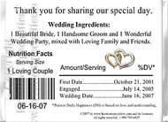 Wedding KitKat Candy Bar Favor Back